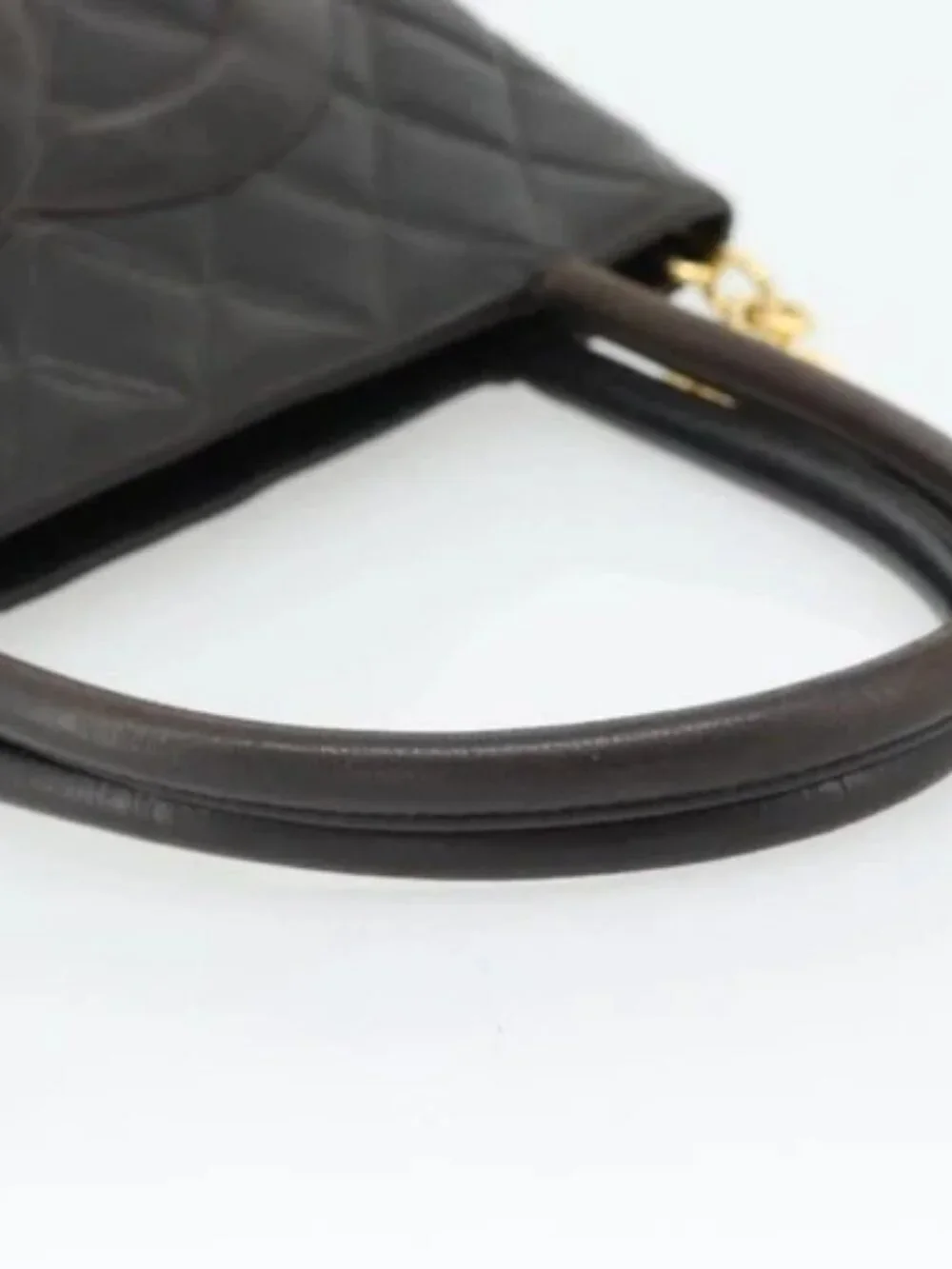 CHANEL Matelasse Reprint Tote Bag Lamb Skin Black Gold CC Auth 181711A